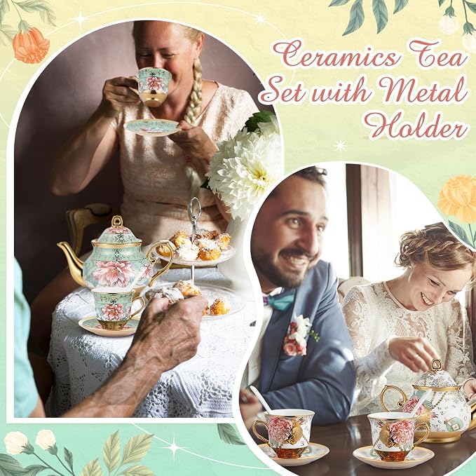 Zhehao 40 Pcs Porcelain Tea Set - Image 6