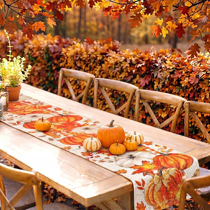 Gilprop 3 Pcs Holiday Table Runners Seasonal Tablecloth, 13x72 Inch | Farmhouse - Image 2