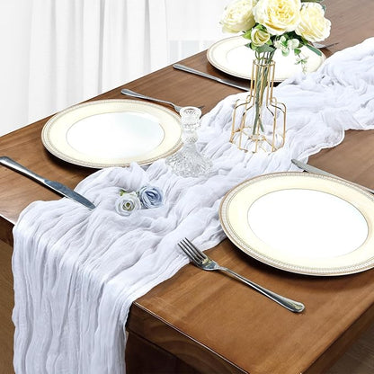 10 Pack 17 x 108 Inch White Table Runner Cheesecloth | Gauze Cheese Cloth - Image 4