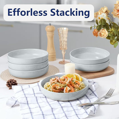 LIANYU Pasta Salad Bowls Set of 4, 33oz Large Round Serving Bowls, Wide and - Image 5
