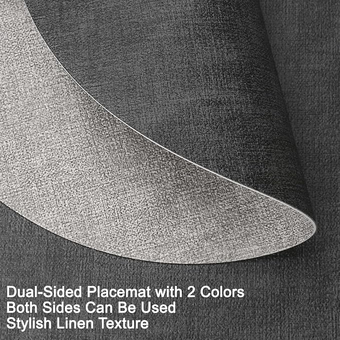 Faux Leather Placemats Set of 6, Dual Sided - Image 2