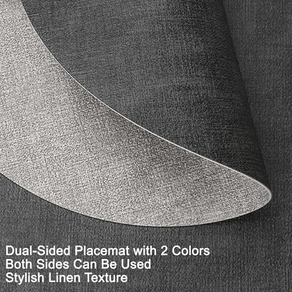 Faux Leather Placemats Set of 6, Dual Sided - Image 2