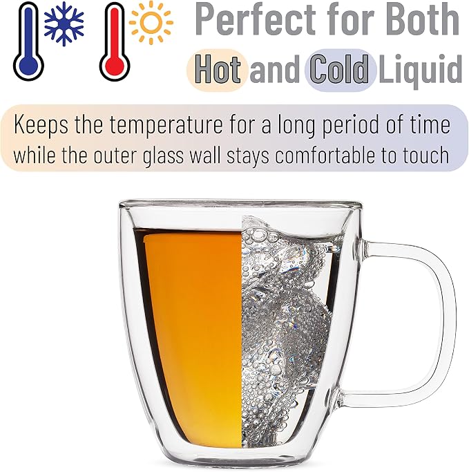 BTaT- Double Walled Glass Coffee Mugs, 16 oz, Glass Coffee Cups - Image 6