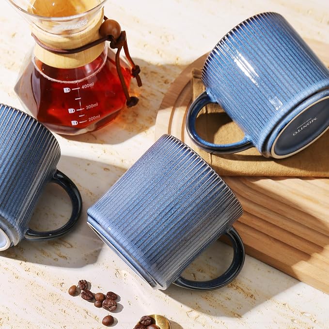 MONITO 16Oz Coffee Mugs Set of 4, Rustic Ceramic Coffee Cups Set - Image 7