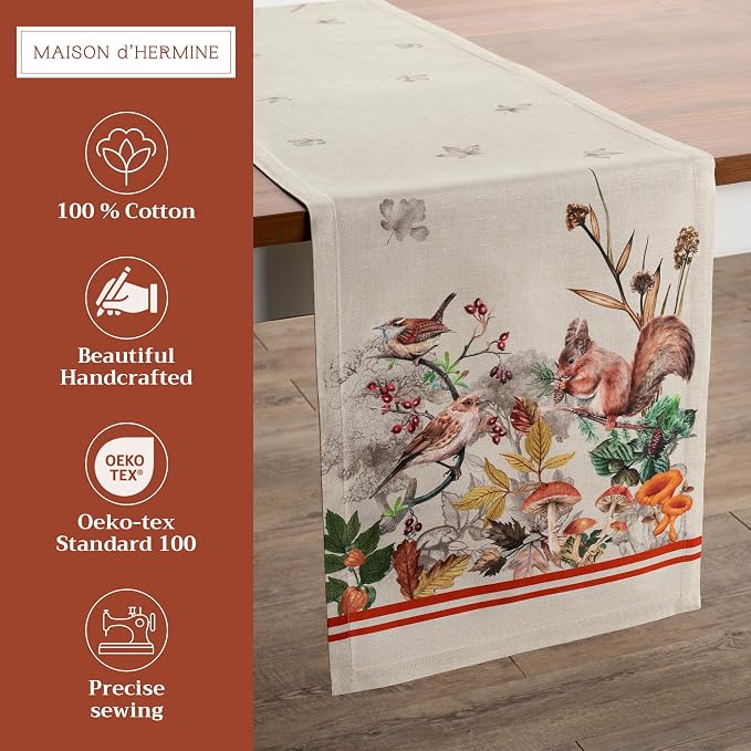 Maison d' Hermine Table Runner 100% Cotton 14.50" x 108" | Table Runners 108 - Image 2