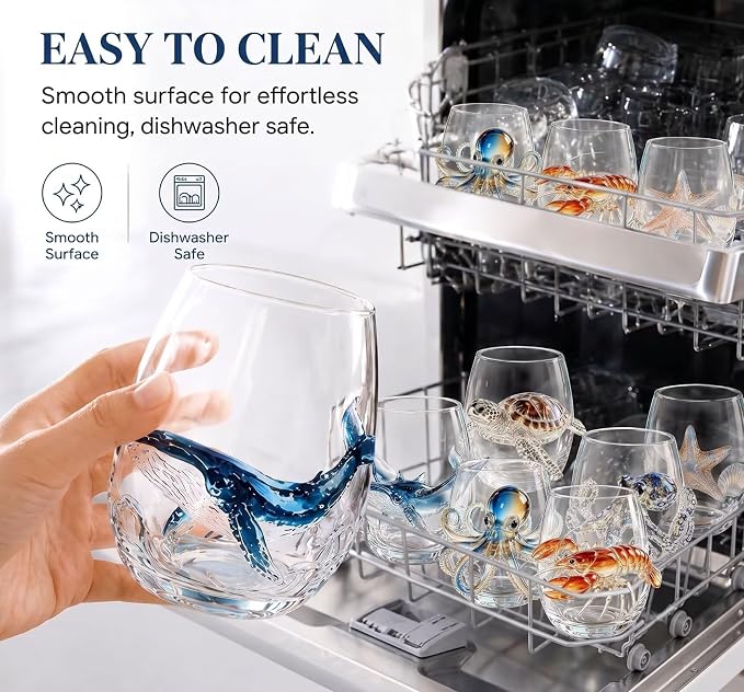 Red Crab 3D Ocean Animal Artisan Glassware, Novelty Drinking Cup | Handcrafted - Image 8