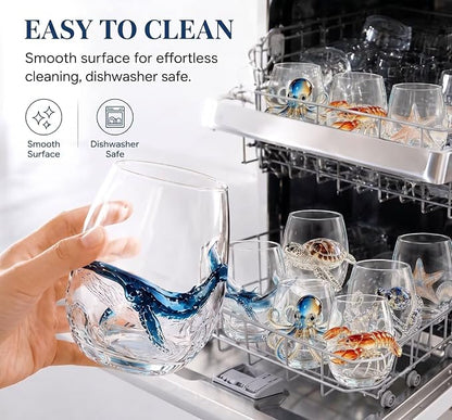 Red Crab 3D Ocean Animal Artisan Glassware, Novelty Drinking Cup | Handcrafted - Image 8