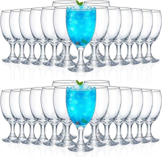 Patelai Set of 30 Water Goblet, 16 oz Clear Drinking Glasses Bulk Dishwasher by Patelai