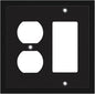 Henne Bery Modern Edge Decorative Wall Plate Switch Plate Outlet Cover, Durable Solid Zinc Alloy (Decorator/Duplex, Matte Black)