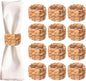 Yolyoo Woven Napkin Rings Set of 12 Water Hyacinth Napkin Rings Natural Rattan by Yolyoo