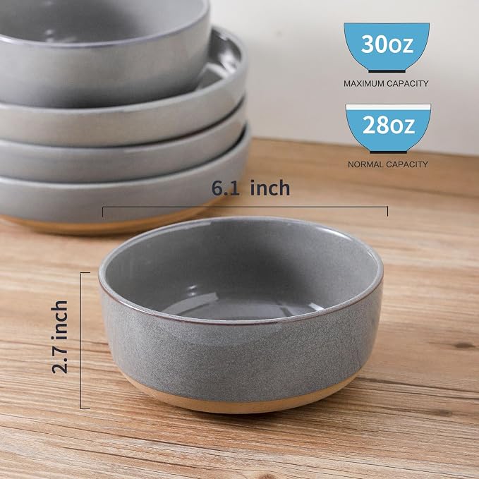 HASENSE 30 OZ Porcelain Soup Bowls, Rice - Image 2