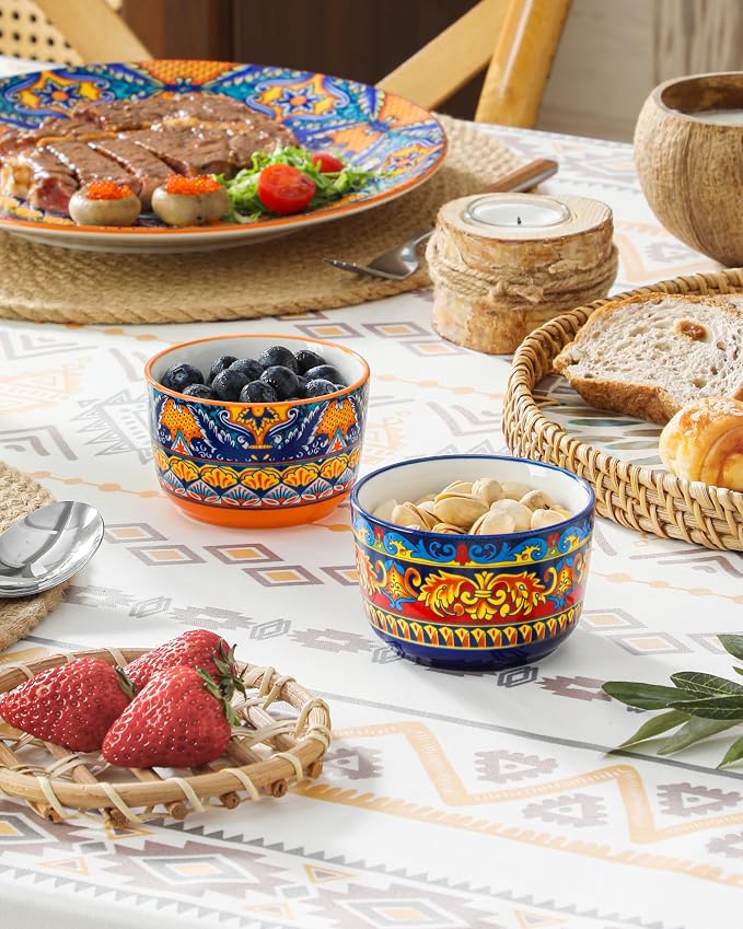 vancasso Ramekins 6 oz Oven Safe, Bohemian Style Creme Brulee Ramekin Set of 6 - Image 9