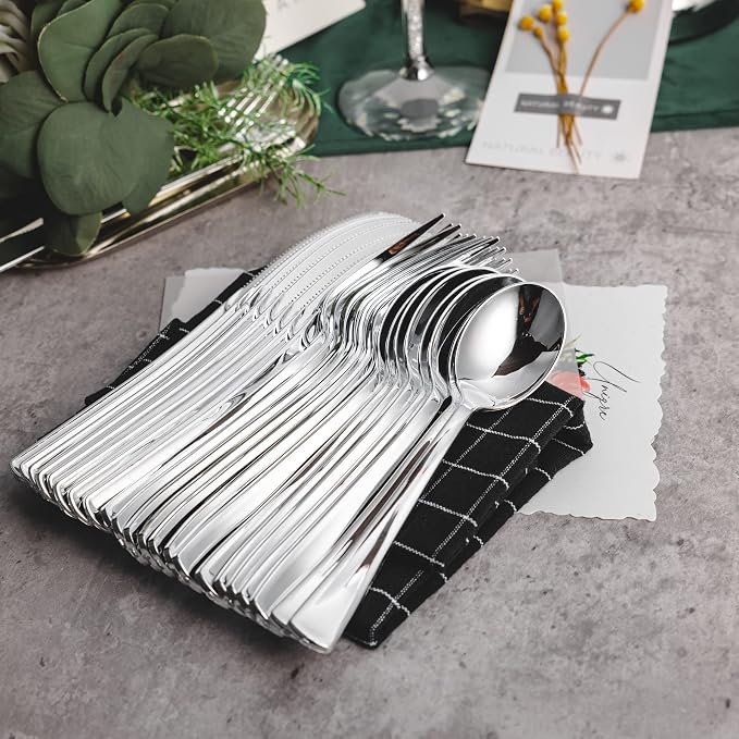 500PCS Silver Plastic Silverware, Disposable Utensils & Cutlery | 200 Forks - Image 7