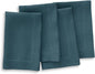 Solino Home Linen Napkins Set of 4-100% Pure Linen Peacock Blue Dinner Napkins Cloth 20 x 20 Inch for Winter - Fete, Handcrafted and Machine Washable
