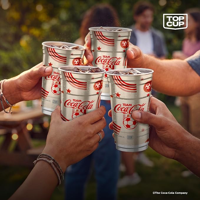 Top Cup – 20 Ounce, Officially Licensed Coca-Cola Soccer Theme Aluminum Party - Image 6
