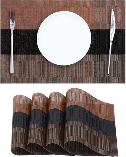 Leetaltree Brown with Black Striped Placemats Set of 4 by Leetaltree-ArtatEveryTable