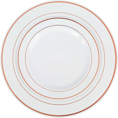 Exquisite 200 Piece Heavyweight Party Disposable Plastic Plates and Cutlery Set - Image 2