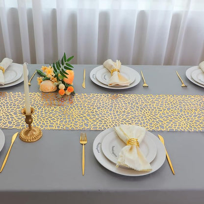 Snowkingdom 2 PCS Gold Table Runner 108 Inches Long - Image 5