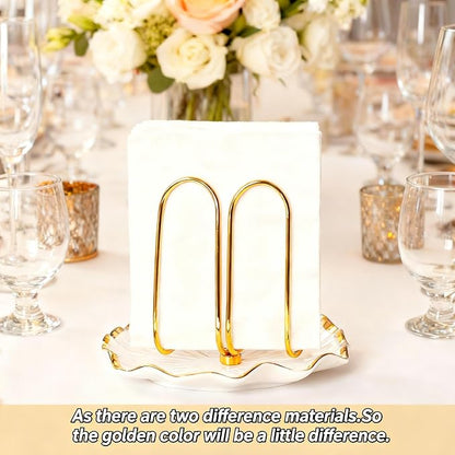 Modern Standing Napkin Holder for Table， Ceramic Gold Napkin Holders for - Image 2