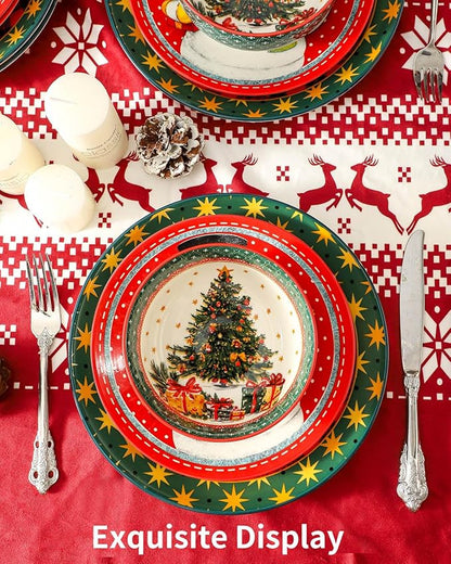 HASENSE 26 OZ Cereal Bowls Set of 6, Christmas Soup Bowls for Kitchen, 6 Inch Ceramic Bowls Microwave and Dishwasher Safe for Rice, Oatmeal, Noodle, Ramen, Salad, Fruit and Pasta, Colorful