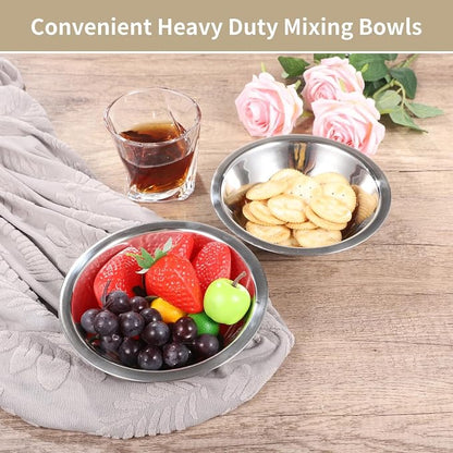 30pc Stainless Prep Bowls, Stackable Dishwasher Safe 3/4QT Mixing Bowls | - Image 2
