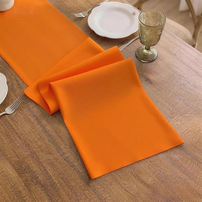 Orange Table Runner, Waterproof Washable Runners 108 Inches Long | Reusable - Image 3