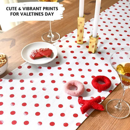 Folkulture Table Runner 72 Inches Long | Polka Red | Table Runner - Image 3