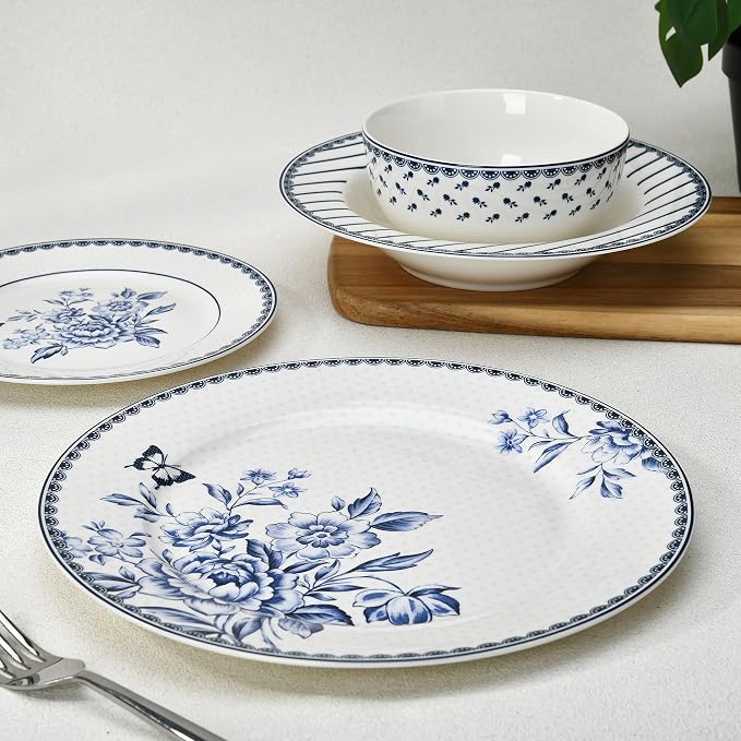 24-Piece Bone China Dinnerware Set in Gift Box, Service - Image 4