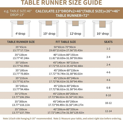 Coffee Scroll Linen Table Runner - Image 4