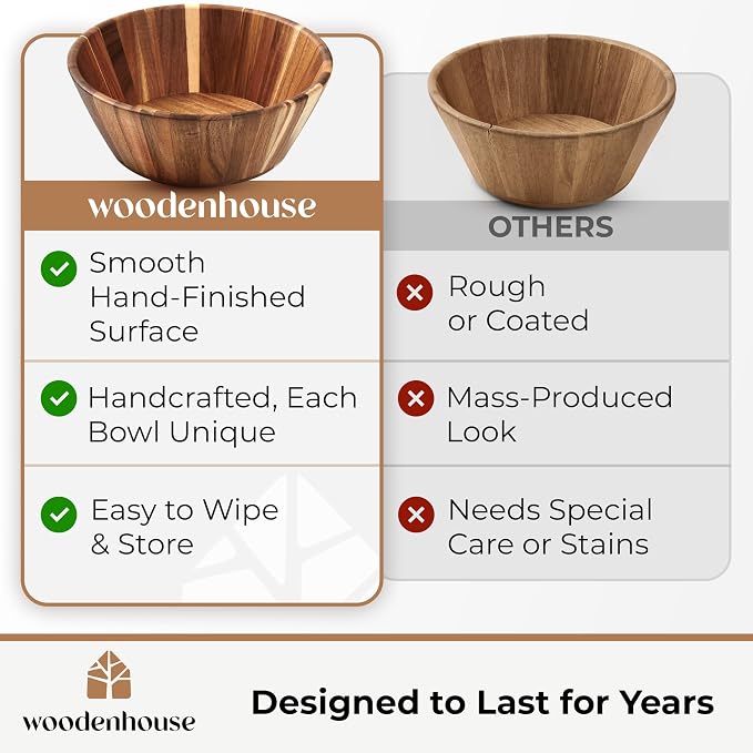 Wooden Salad Bowl, Durable & Stylish Natural Dining Accessory – Elegant Design - Image 7