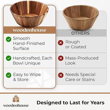 Wooden Salad Bowl, Durable & Stylish Natural Dining Accessory – Elegant Design - Image 7