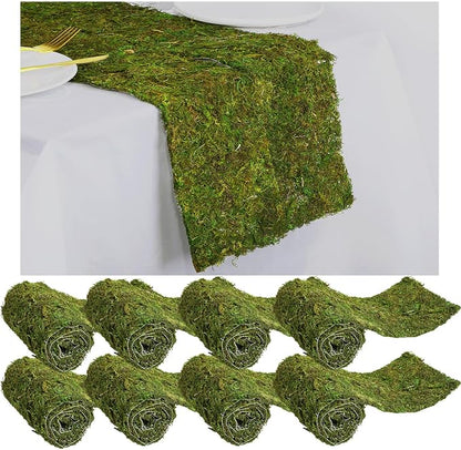 Dried Moss Table Runner Preserved Moss Mat Artificial Green Moss Roll by Jutom