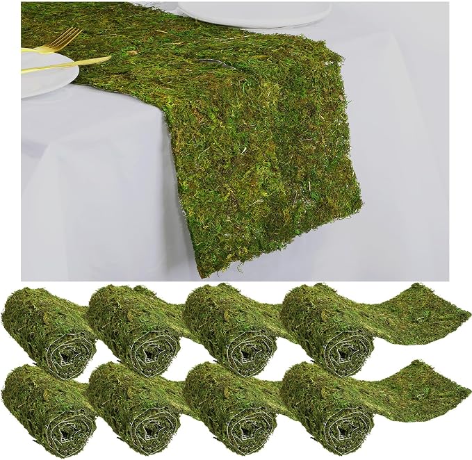 Dried Moss Table Runner Preserved Moss Mat Artificial Green Moss Roll by Jutom