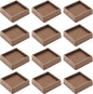 2X2 Rubber Caster Cups, Non Slip Furniture Pads, Anti-Slip Gripper, Anti Skid Furniture Feet, Anti Slide Floor Protector for Bed Couch Table Chair Stoppers - 12 Pack, Brown