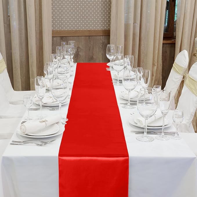 ANECO 4 Pack Satin Table Runner 12 x 108Inch Long Bright Silk and Smooth Fabric - Image 4