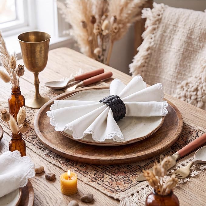 LemonRoad 24 Pcs Wedding Paper Napkin Rings Farmhouse Rustic Boho Spring - Image 7