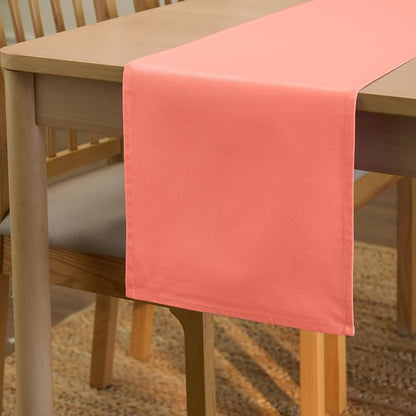 Encasa XO Table Runner, Cotton Canvas Dining Runner 13"x104" | Coral, 180 GSM by EncasaXO