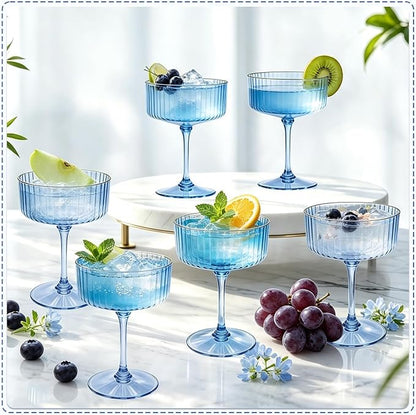 12PCS Plastic Martini Glasses, Unbreakable Reusable Champagne Coupe, Removable - Image 4