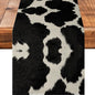 Cow Print Black Table Runner Kitchen Dining Linen Table Decoration by Worltoldb