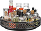 Ovicar Lazy Susan Organizer Turntable - 11 inch Rotating Spice Rack Metal Lazy Susan for Cabinet Pantry Kitchen Countertop Dining Table Cupboard Bathroom Refrigerator Vanity Black