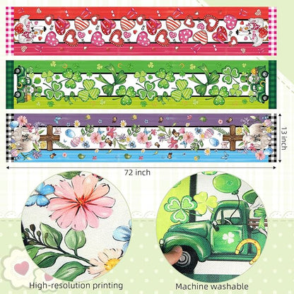 3 Pcs Easter Table Runners Seasonal Farmhouse Table Decor 13x72 Inch St - Image 4