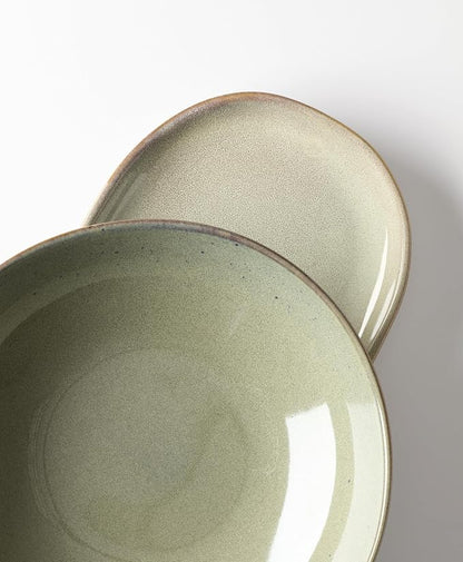 Oneida Organic Shades Sage Green Stoneware 2-Piece Serving Platter Set | - Image 7