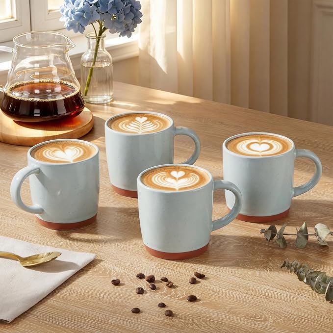 E-far Ceramic Coffee Mug Set of 4, 12oz Stoneware Coffee Cup - Image 4