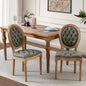 SoarFlash French Dining Chairs Set of 2, Vantage Dining Chair with Round Back, Wood Leg Farmhouse Country PU Leather Dining Chair for Kitchen,Bedroom,Green