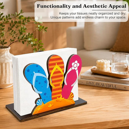 Summer Flip Flops Decor Wood Napkin Holder - Image 5