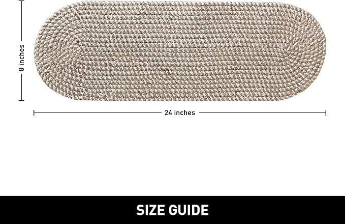 Oval Jute & Cotton Woven Braided Table Runner, Size -8 x 24 Inches, Color - Image 3