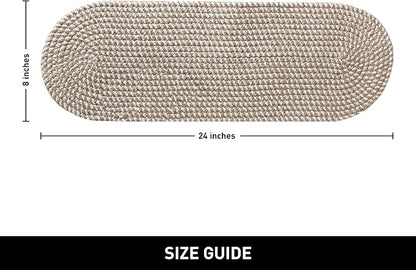 Oval Jute & Cotton Woven Braided Table Runner, Size -8 x 24 Inches, Color - Image 3