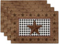 Western Texas Star Placemats for Dining Table Set of 4，Buffalo Plaid Country Wooden Plank Table Mats 18 x12 Inch Non-Slip Dining Table Place Mats for Party Kitchen Indoor Decor