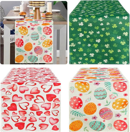 Gilprop 3 Pcs Holiday Table Runners Seasonal Tablecloth, 13x72 Inch | Farmhouse by Gilprop