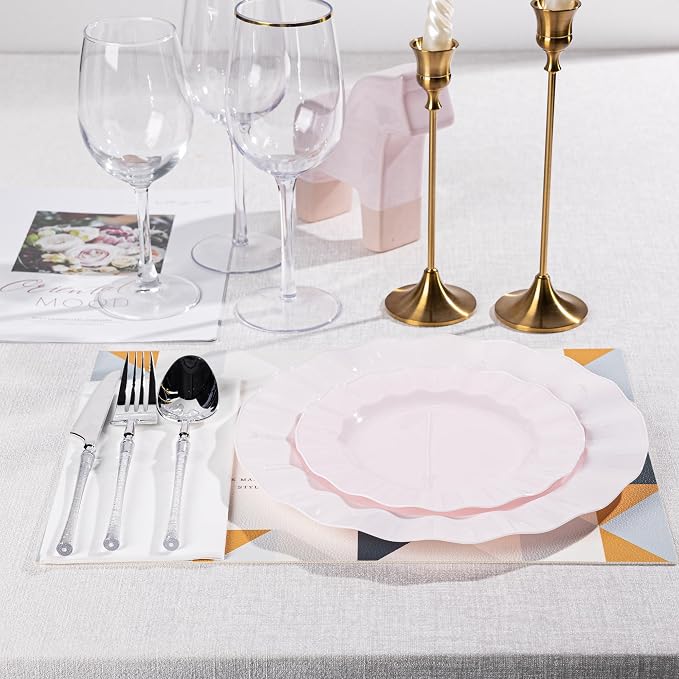 72 Pack Pink Plastic Plates, Thanksgiving - Image 6